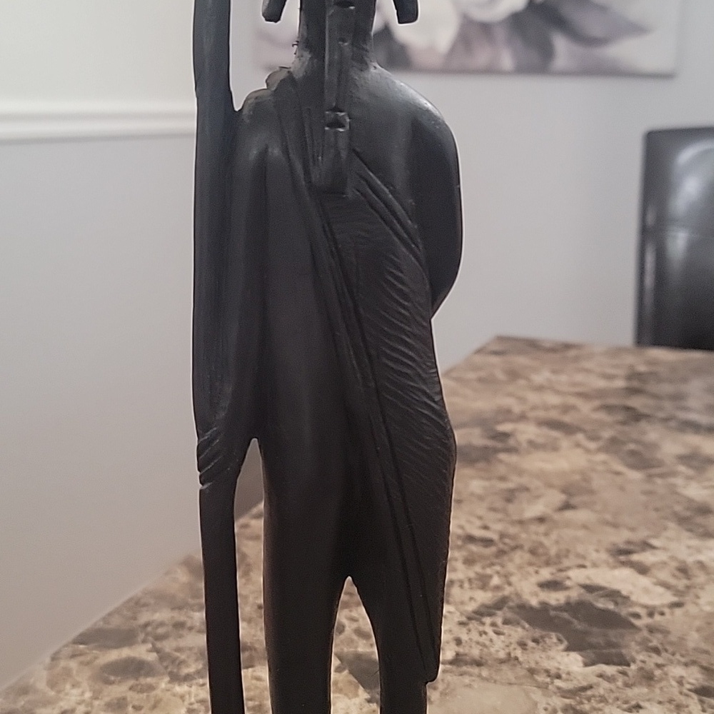 African Statue Ebony Wood Carved Male Warrior Statue CH - Picture 6 of 8